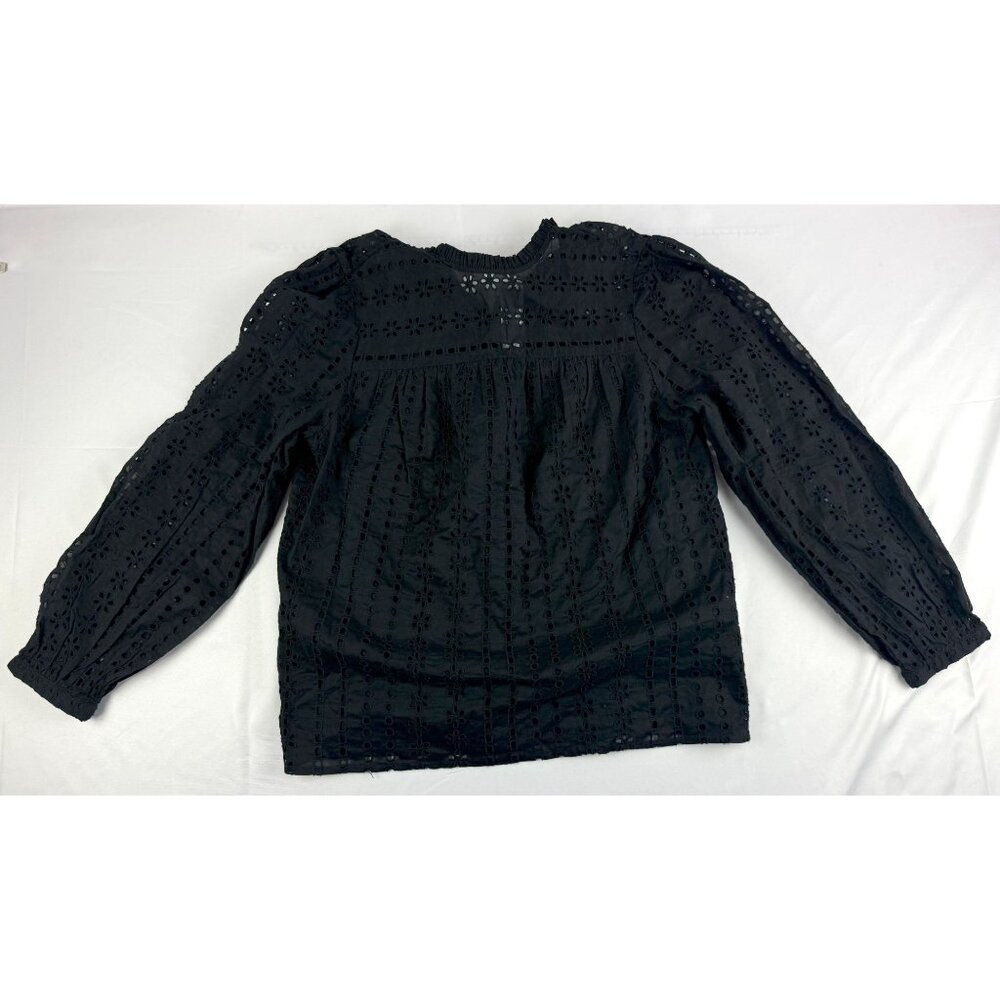NWT J. Crew Tie-back top in ditsy eyelet Black size S $98 - Picture 4 of 9